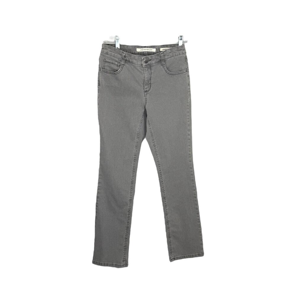 Jones New York Lexington Straight Leg  Jeans Lt Gray Embellished Back Pkt EUC 4P